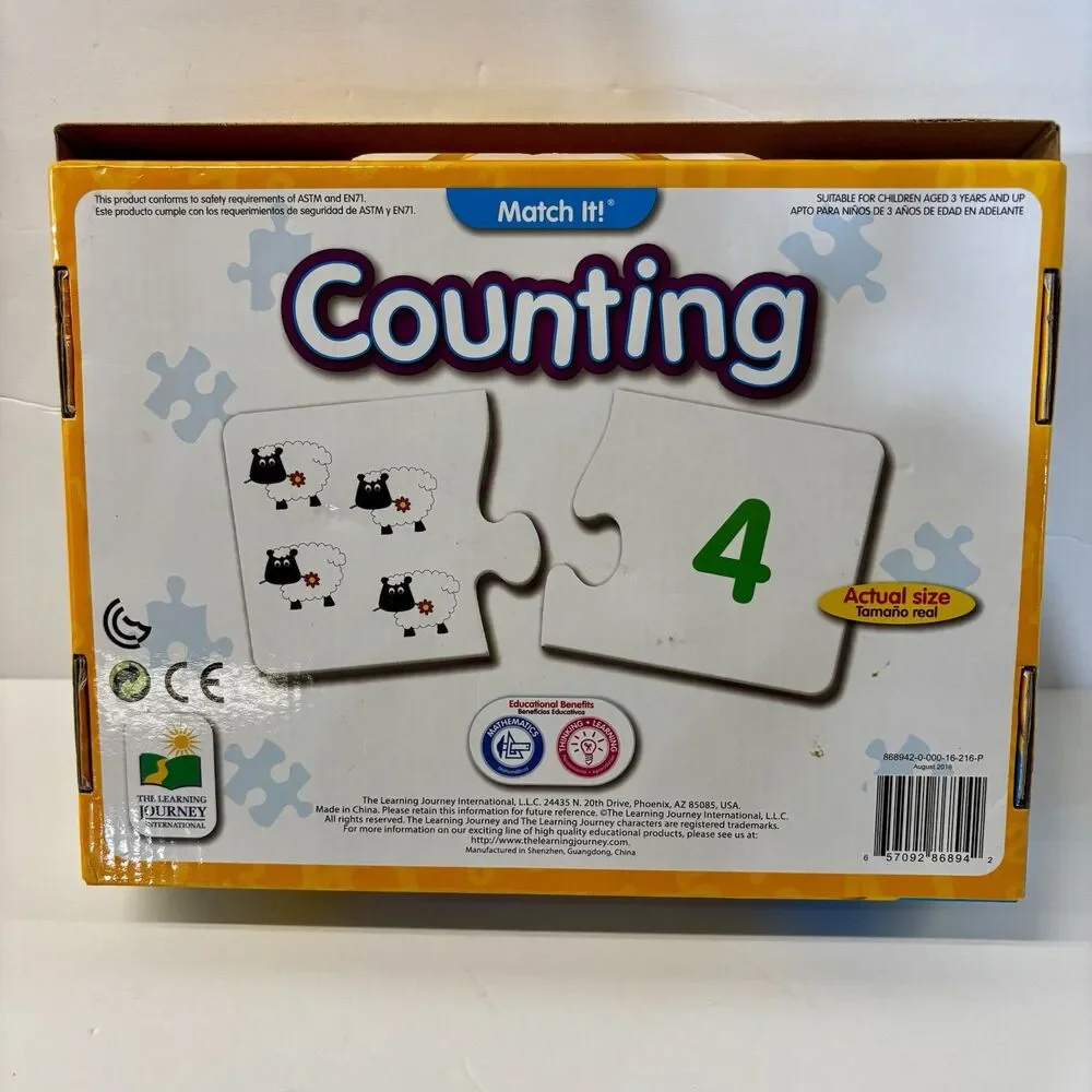 Match It! Mathematics Counting Set of 30 Self Correcting Puzzle Math COMPLETE